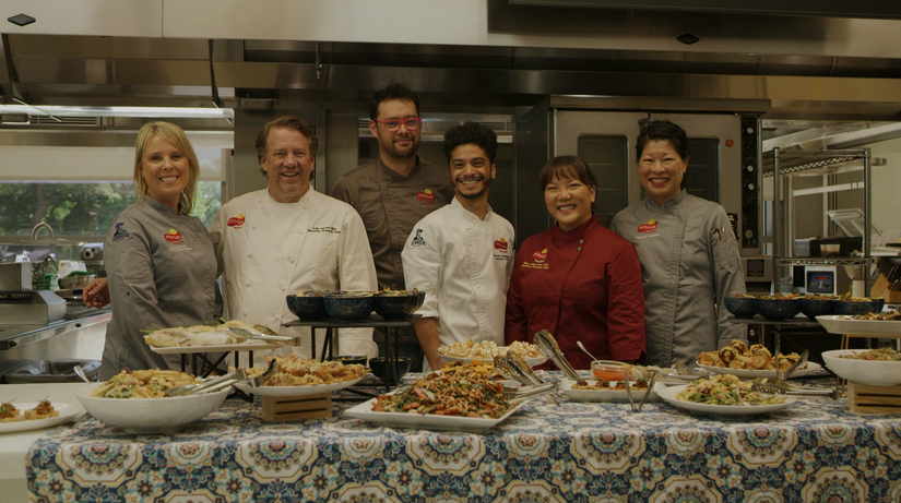 Frito-Lay and Quaker chefs Carol McCall, Jody Denton, John Kett, Steven Dominguez, Ngoc Trinh and Charlene Gladden, in Plano’s R&D Culinary Center.(Courtesy Frito-Lay)