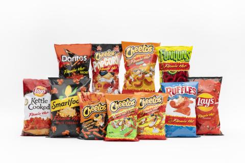 Several PepsiCo brand snack packages